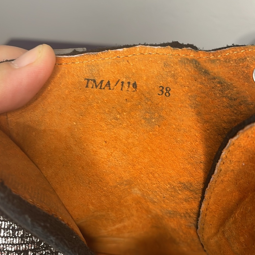 TMA MAIA company women’s leather metallic boots 7.5 NWT - Picture 10 of 15